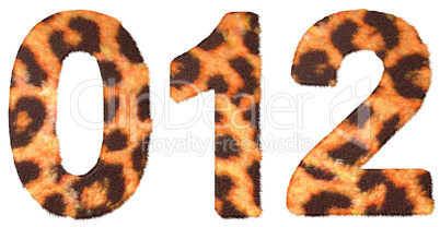 Leopard skin zero, 1 and 2 figures ioslated