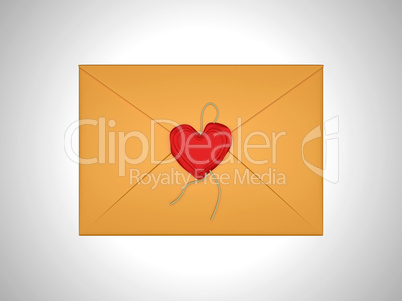 Love message - letter sealed with red sealing wax