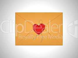Love message - letter sealed with red sealing wax