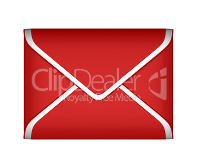 Mail and post Red sealed envelope isolated