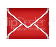 Mail and post Red sealed envelope isolated