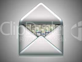 money transfer - US dollars in opened envelope
