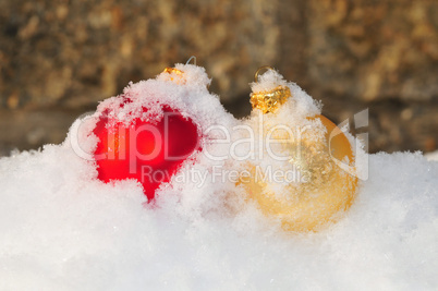 Weihnachten Schnee Weihnachtskugeln