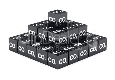 3D - CO2 Würfel Pyramide Schwarz
