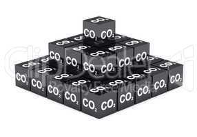 3D - CO2 Würfel Pyramide Schwarz