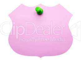 Note Paper with Pin - pink green