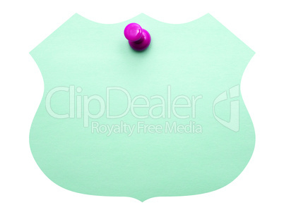 Note Paper with Pin - green purple