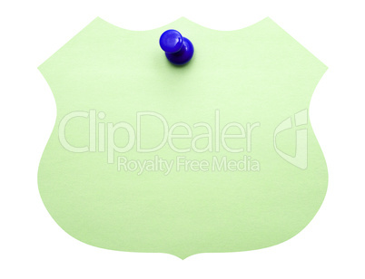 Note Paper with Pin - green blue