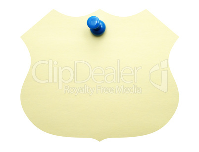 Notepaper with Pin - yellow blue
