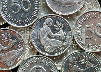 50 Pfennig Münzen - Old German Currency