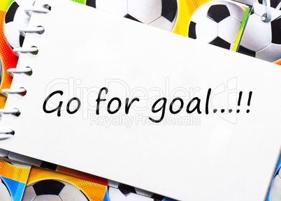 soccer notepad - go for goal - fußball notizblock