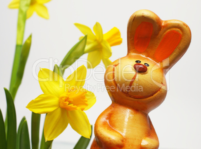Happy Easter Bunny - Lustiger Osterhase mit Blumen