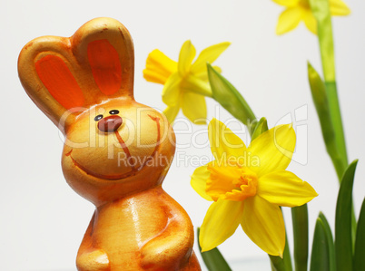 Osterhase mit Blumen - Easter Bunny and Flowers