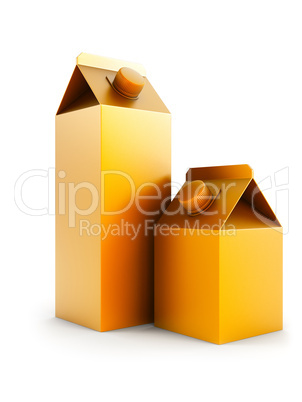 two isolated blank juice box