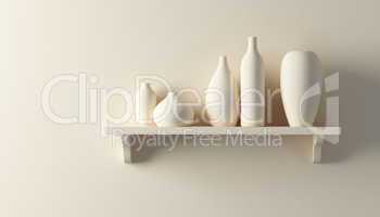 ceramics vases on the shelf