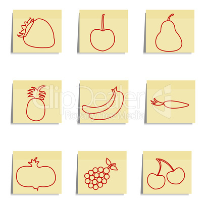 sketchy fruits icons