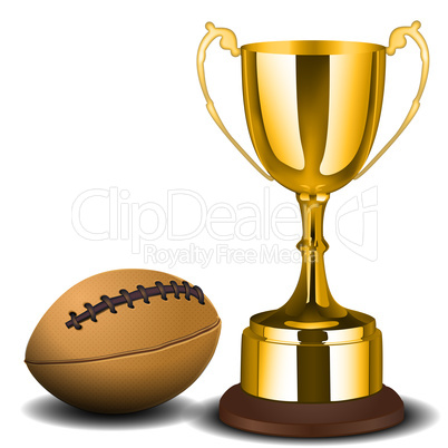 trophy cup with ball