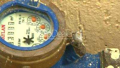 Old water meter with fast spinning dial 2