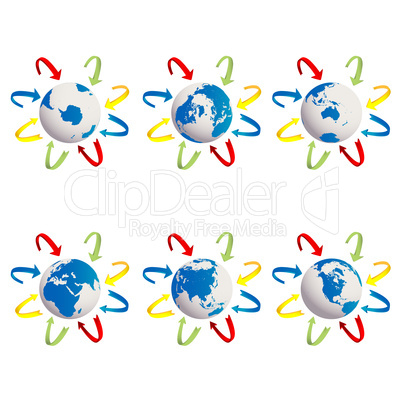 Earth globes icons