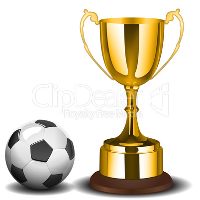 trophy cup with ball