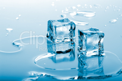 blue ice cubes