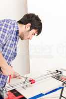 Home improvement - handyman cut tile