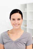 Portrait of an european woman in the kitchen