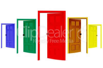 colorful open doors