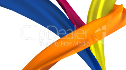 Ribbons on white background.