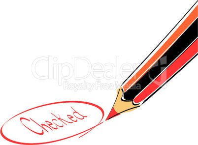 check mark with pencil