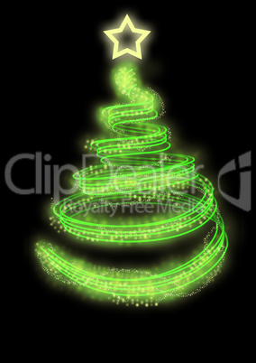 neon light christmas tree