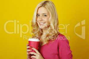 Girl with a glass of coffee