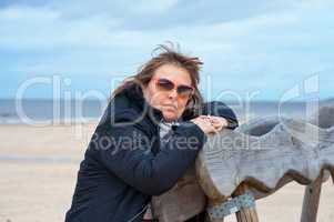 Adult woman at the sea