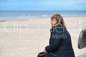 Adult woman at the sea