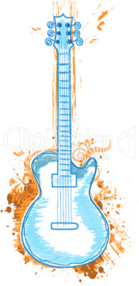 guitar icon on white background