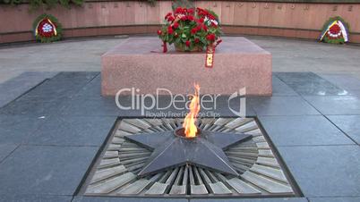 Eternal flame at the memorial