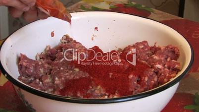 Bowl with Mince on table