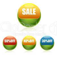 sale and discount buttons