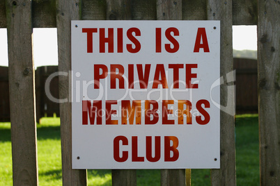 Private Members Club Sign