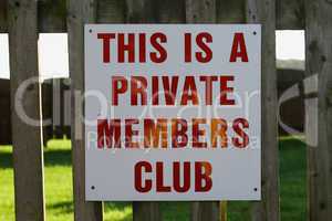 Private Members Club Sign