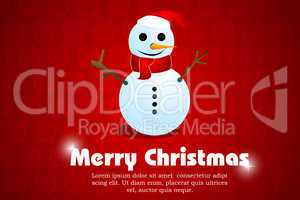 merry christmas card with snowman