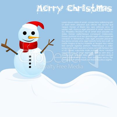 christmas card with snowman