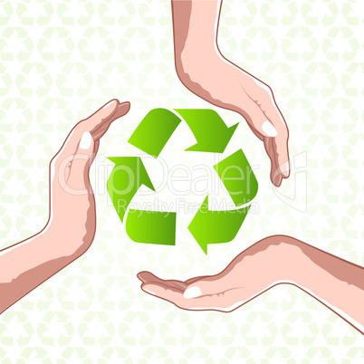 recycle icon with hands