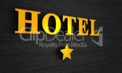 1 Sterne Hotel Schild - Gold auf Schwarz