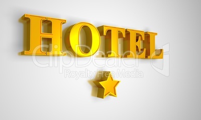 1 Sterne Hotel Schild - Gold auf Silber