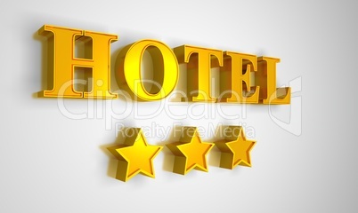 3 Sterne Hotel Schild - Gold auf Silber