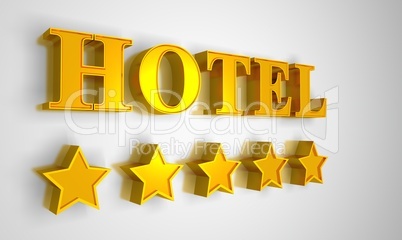 5 Sterne Hotel Schild - Gold auf Silber