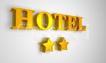 2 Sterne Hotel Schild - Gold auf Silber