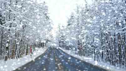 Straße im Winter - Street with Snow