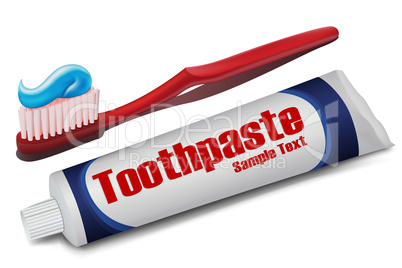 brush with toothpaste